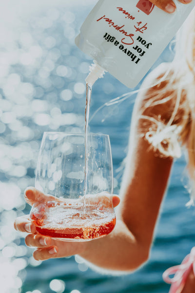 5x 150ml Rosé - I Got You A Gift, Surprise It's Wine - Wine Pouches ($7.50/pouch) wine pouch Wine Not the Brand 