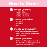Christmas Wine Pouches "Naughty" - Limited Edition 6x Pack