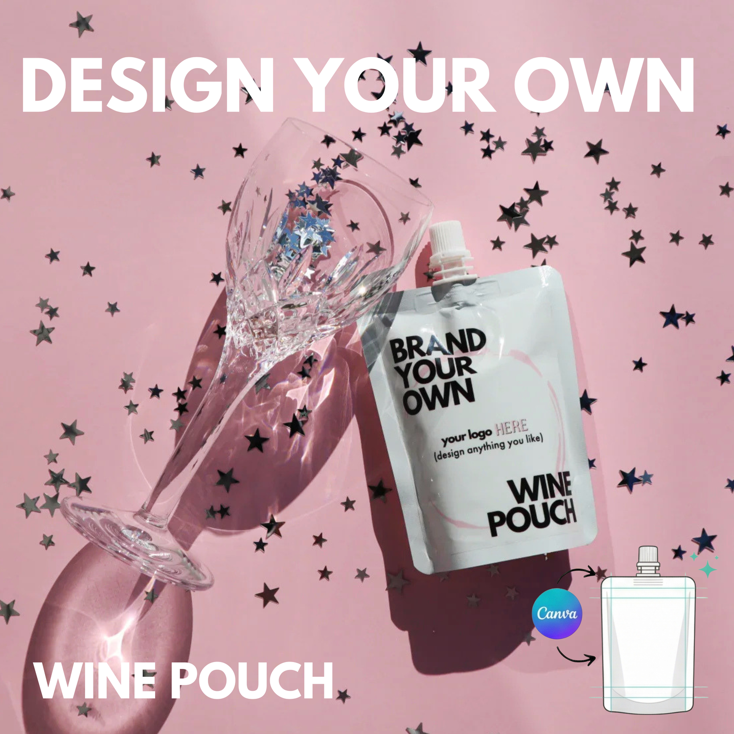 Customise Your Own 150ml Wine Pouch - Novelty Pouch (pack of 10x)